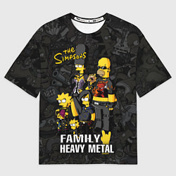 Футболка оверсайз мужская Family Heavy Metall симпсоны, цвет: 3D-принт
