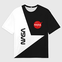 Мужская футболка оверсайз Nasa текстура геометрия