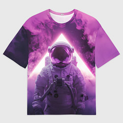 Футболка оверсайз мужская Космонавт и фиолетовый космос, цвет: 3D-принт