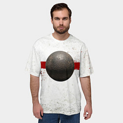 Футболка оверсайз мужская Ядро для талкания на белом, цвет: 3D-принт — фото 2