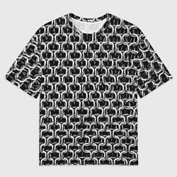 Футболка оверсайз мужская Кольчуга крупная - паттерн, цвет: 3D-принт