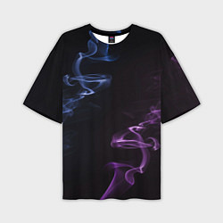 Футболка оверсайз мужская Color black blue pink, цвет: 3D-принт