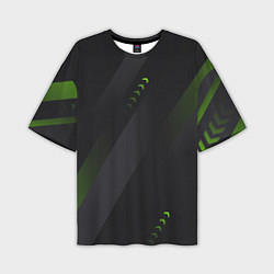 Футболка оверсайз мужская Color black green, цвет: 3D-принт