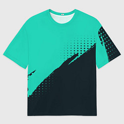 Мужская футболка оверсайз Color black light blue