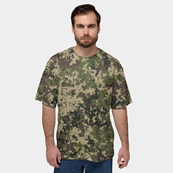 Футболка оверсайз мужская Камуфляж защитный пиксельный, цвет: 3D-принт — фото 2