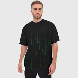 Футболка оверсайз мужская Color black green, цвет: 3D-принт — фото 2