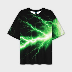 Футболка оверсайз мужская Lightning green, цвет: 3D-принт