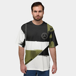 Футболка оверсайз мужская Merсedes Benz логотип, цвет: 3D-принт — фото 2