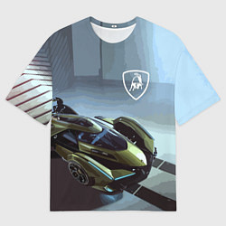 Мужская футболка оверсайз Lamborghini - motorsport extreme