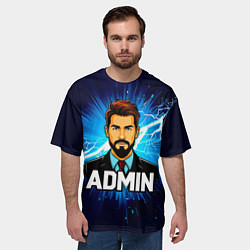 Футболка оверсайз мужская Админ и молния, цвет: 3D-принт — фото 2