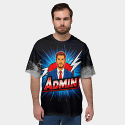 Футболка оверсайз мужская Admin и молния, цвет: 3D-принт — фото 2