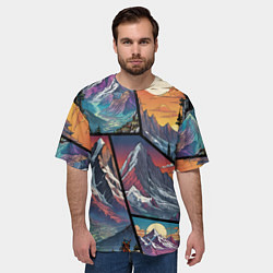 Футболка оверсайз мужская Горы в стиле фэнтези, цвет: 3D-принт — фото 2