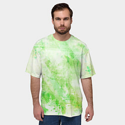 Футболка оверсайз мужская Абстракция - light green atom, цвет: 3D-принт — фото 2