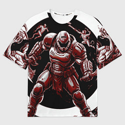 Футболка оверсайз мужская Doom red guardian, цвет: 3D-принт