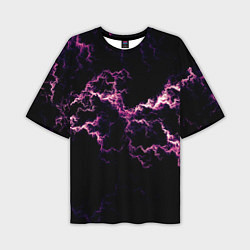 Футболка оверсайз мужская Lightning pink glow, цвет: 3D-принт