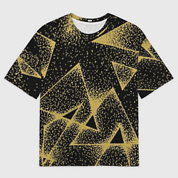 Мужская футболка оверсайз Triangle yellow with dots