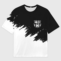 Мужская футболка оверсайз Barcelona черно белые краски