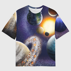 Мужская футболка оверсайз Парад планет