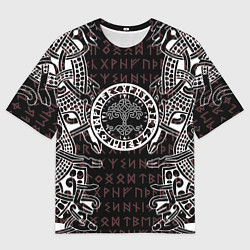 Футболка оверсайз мужская Дерево жизни и древние руны, цвет: 3D-принт