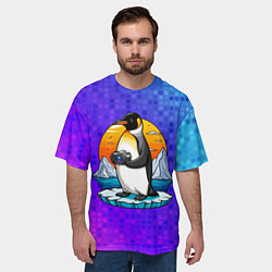Футболка оверсайз мужская Пингвин с фотоаппаратом, цвет: 3D-принт — фото 2