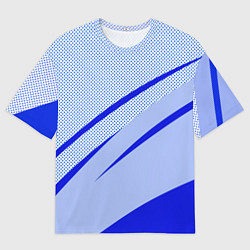 Мужская футболка оверсайз Светло-синий текстура с полосой