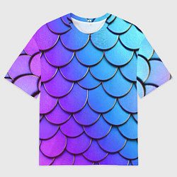 Футболка оверсайз мужская Градиент на чешуе, цвет: 3D-принт