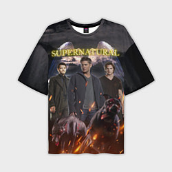 Футболка оверсайз мужская Supernatural - true hunters, цвет: 3D-принт