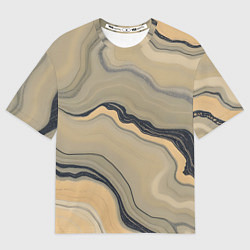 Мужская футболка оверсайз Песочный мрамор