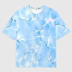 Мужская футболка оверсайз Прозрачная голубая вода