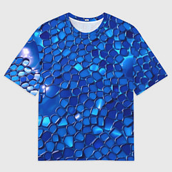 Мужская футболка оверсайз Блестящие синие отражения
