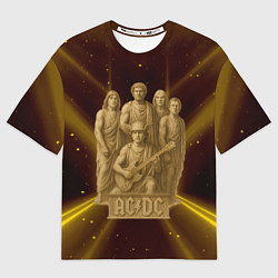 Футболка оверсайз мужская ACDC стиль памятника, цвет: 3D-принт