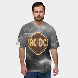 Футболка оверсайз мужская ACDC ретро логотип, цвет: 3D-принт — фото 2