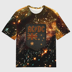 Футболка оверсайз мужская ACDC в стиле нашивки, цвет: 3D-принт