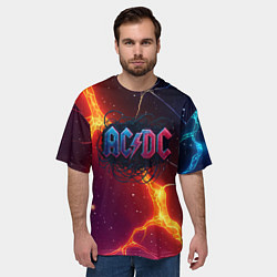 Футболка оверсайз мужская ACDC логотип в градиенте, цвет: 3D-принт — фото 2