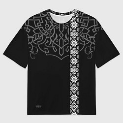 Мужская футболка оверсайз Славянские символы традиции народа