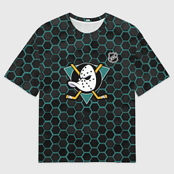 Мужская футболка оверсайз Анахайм Дакс - черные соты