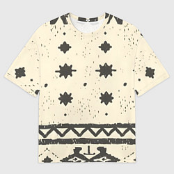 Мужская футболка оверсайз Африканские примитивные узоры