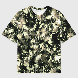 Футболка оверсайз мужская Пятнистый чёрно-бежевый, цвет: 3D-принт