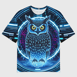 Футболка оверсайз мужская Виртуальный филин, цвет: 3D-принт