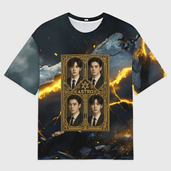 Футболка оверсайз мужская Astro в золотой рамке, цвет: 3D-принт