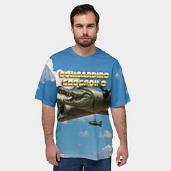 Футболка оверсайз мужская Bombardino Crocodillo мем, цвет: 3D-принт — фото 2