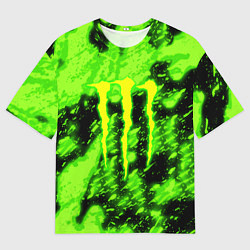 Мужская футболка оверсайз Monster energy кислотное лого