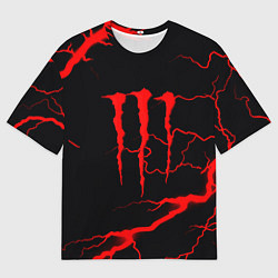 Мужская футболка оверсайз Monster energy storm red
