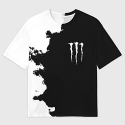 Футболка оверсайз мужская Monster energy краски белые, цвет: 3D-принт