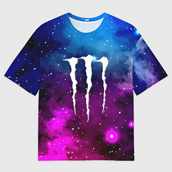 Футболка оверсайз мужская Monster energy neon space, цвет: 3D-принт