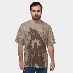 Футболка оверсайз мужская Медведь хранитель, цвет: 3D-принт — фото 2
