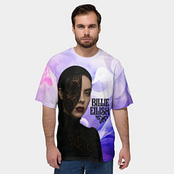 Футболка оверсайз мужская Готический стиль Билли Айлиш, цвет: 3D-принт — фото 2