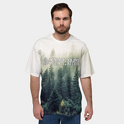 Футболка оверсайз мужская Лес мой храм - текстом рун, цвет: 3D-принт — фото 2