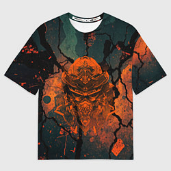 Футболка оверсайз мужская Шлем кибернетического самурая, цвет: 3D-принт
