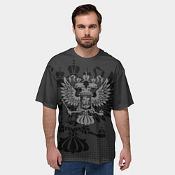 Футболка оверсайз мужская Герб России тёмно-серый, цвет: 3D-принт — фото 2